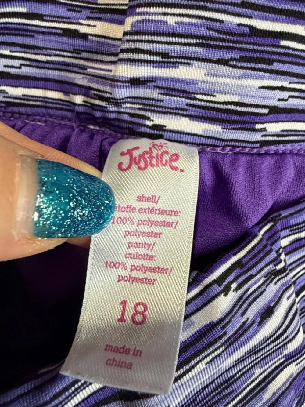 justice Purple Athletic Shorts size 18 girls